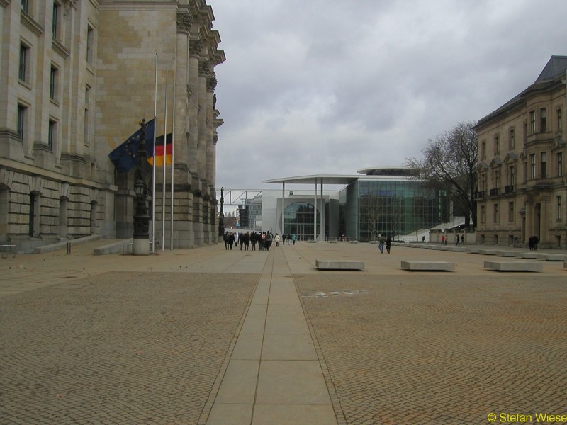 Berlin: Mauerverlauf von 2004 (Berliner Mauerverlauf am Reichstag)